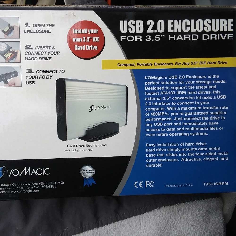 USB enclosed for 3.5 hard drive